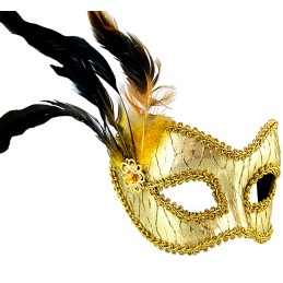 MASQUERADE MASK - GOLD WITH...